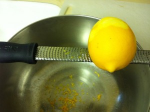 zesting a lemon