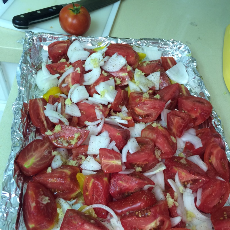 Tomatoes prepped