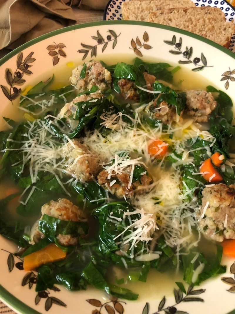 Italian Wedding Soup with Turkey Meatballs | Elizabeth Cooks